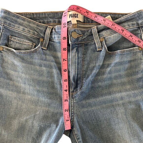 PAIGE Hoxton Crop Melanney Distressed Skinny High Waisted Jeans Size 28 - Picture 10 of 13